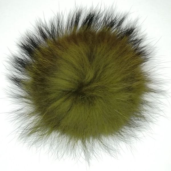 

handmade real natural multi color raccoon fur pompom accessories ball custom colors detachable for knit beanie, Silver