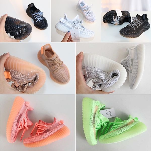 

Adidas Yeezy 350 V2 Высокое качество Дети Дети Молодежный крем All White Zebra Bred Beluga Черный Крас