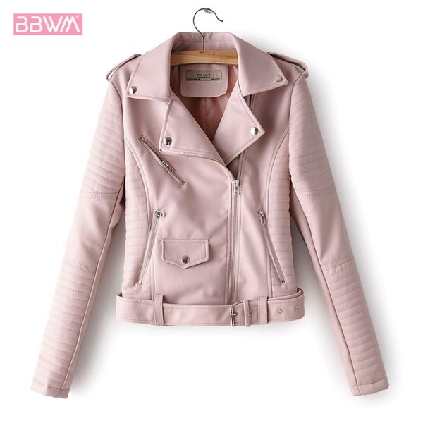 

красный с длинным рукавом pu отворотом пояса корейский тонкий локомотив женская куртка 2019 осенняя мода дикий иностранный шикарный женский, Black;brown