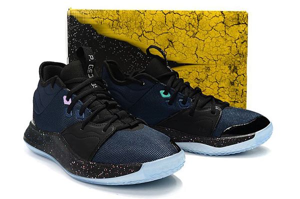 

with box)fast shipping man playstation x pg 3 casual shoes paul george white grey black red shoes