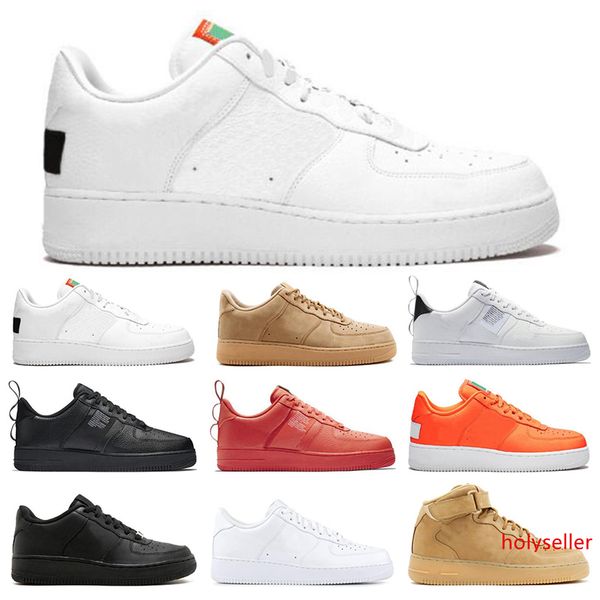 

new 1 utility classic black white dunk men women running shoes red one sports skateboarding high low cut wheat trainers sneakers size 36-45