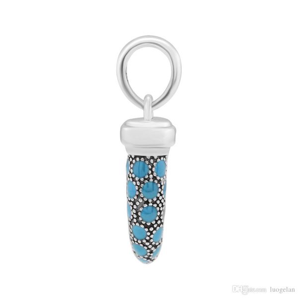 

2018 summer 925 sterling silver jewelry turquoise italian horn charm beads fits bracelets necklace for women jewelry making, Bronze;silver