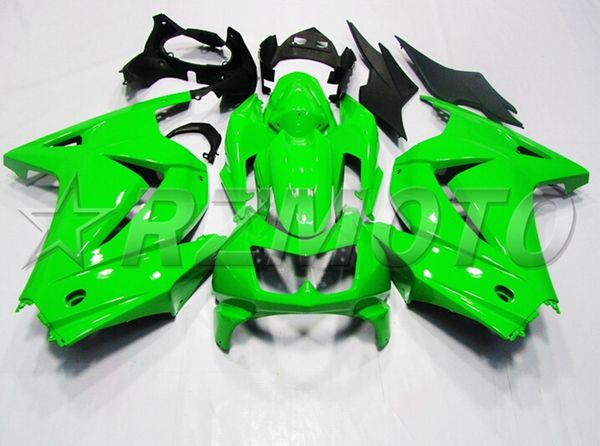 

injection mold new abs motorcycle full fairings kits fit for kawasaki ninja250r ex250 zx250r 250 2008 - 2014 body set all green