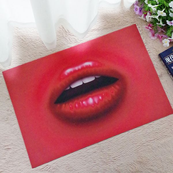 

red lips printed door mat anti slip doormats kitchen mats for floor welcome rugs home decor carpet waterproof bath mat