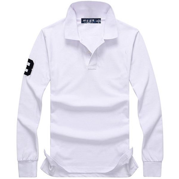 

2019 autumn and winter new high-quality 100% cotton men's fashion long-sleeved polo shirt casual men's polo shirt long sleeve, White;black