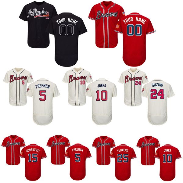 

atlanta men's braves jerseys ronald acuna jr. austin riley 27 ozzie albies freddie an dansby swanson chipper jones 10, Black;white