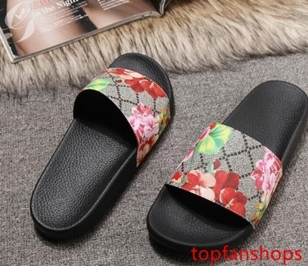 

size 35-46 men women sandals with correct flower dust bag designer shoes snake print luxury slide summer wide flat sandals slipper