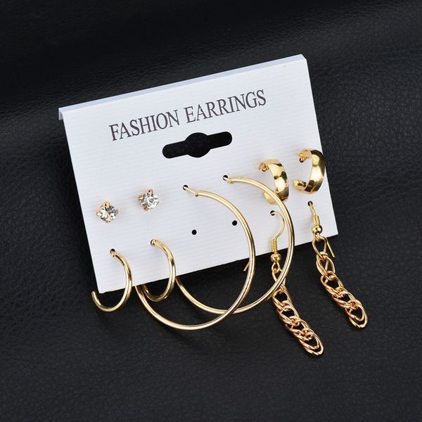

fashion earrings ear ring set combination of 5 sets ornaments bijoux new style charmant earring jewelries pendientes oorbellen, Silver