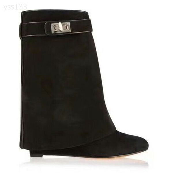 

long boots 100% cowhide high heel boots classic woman high shoes double fashionable ladies shoes leather fashion bare boots large size 35-41, Black