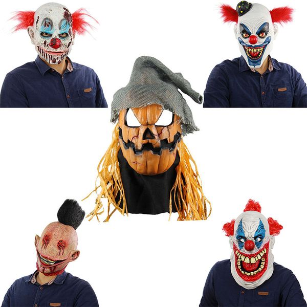 

latex halloween mask adults full face horror party mask halloween scary splay clown party prop decor