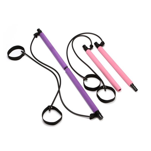 

resistance bands portable pilates bar kit band yoga exercise foot loop toning for stretch twisting sit-up