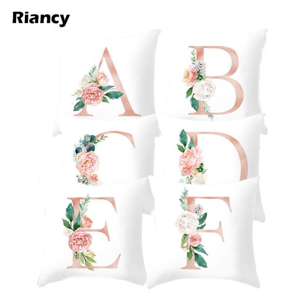 

письмо диван декоративные наволочка розовые цветы домашнее украшение подушка крышки 45 * 45см детская комната декор английский алфавит 40834