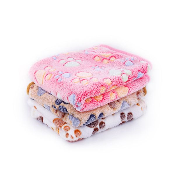 

3 colors 40x60cm 75x50cm cute floral pet sleep warm paw print towl dog cat puppy fleece soft dog blanket pet dog beds mat