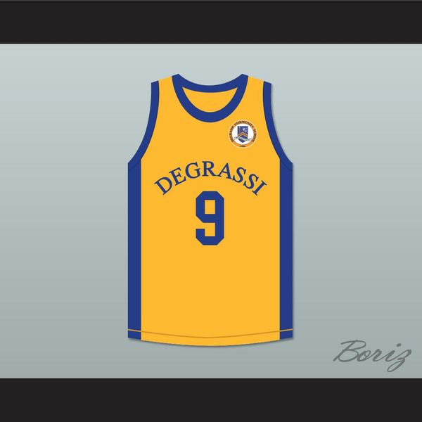 

Drake 9 Degrassi Community School Panthers Away Basketball Jersey with Patch