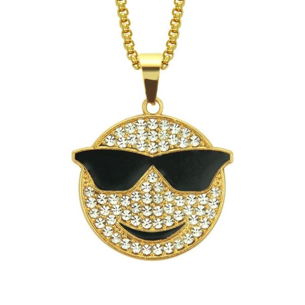 

chains hip smile express men necklace zircon hop jewelry with chain necklaces punk rock exaggerated gift, my10-5575, Silver
