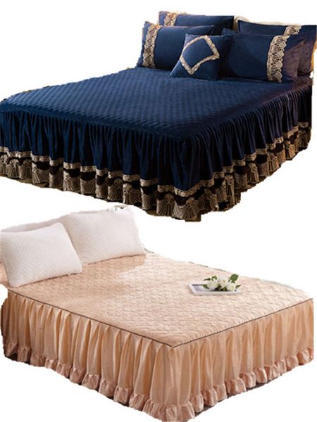 

luxury short plush bed skirt soft and comfortable bed sheet cover bedding