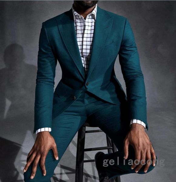 

jakcet+pants lapel spring/autumn groom wedding dress formal suit 2 pcs set men solid color slim fit casual business suits, White;black