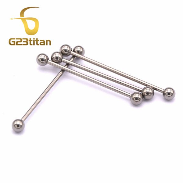 

g23titan 14g g23 titanium vertical industrial piercing silver barbell ear piercing jewelry sgs certification, Slivery;golden