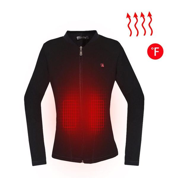 

female women winter jacket heated jacket waterproof outdoor zipper electric thermal clothing coat for sports hiking shirt, Gray;blue