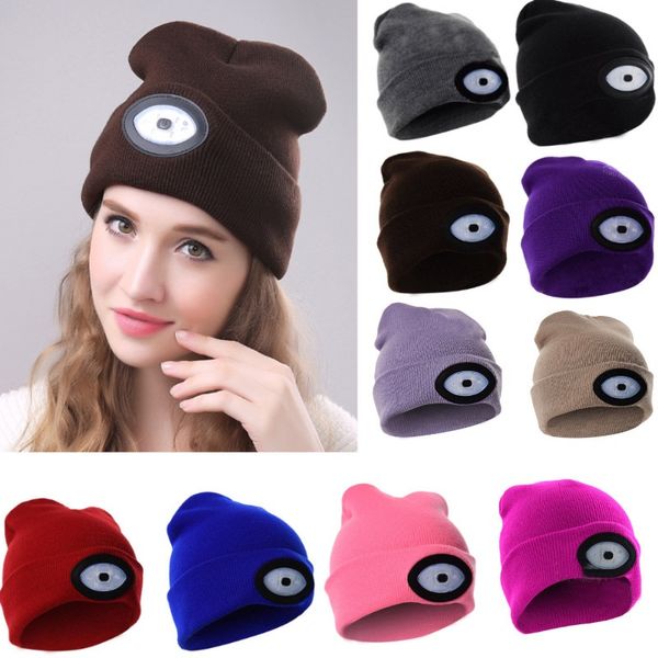 

led beanies cap hat women men winter warm usb charge caps knitted caps glow beanie outdoor christmas party hats 14 colors 100pcs fa2324