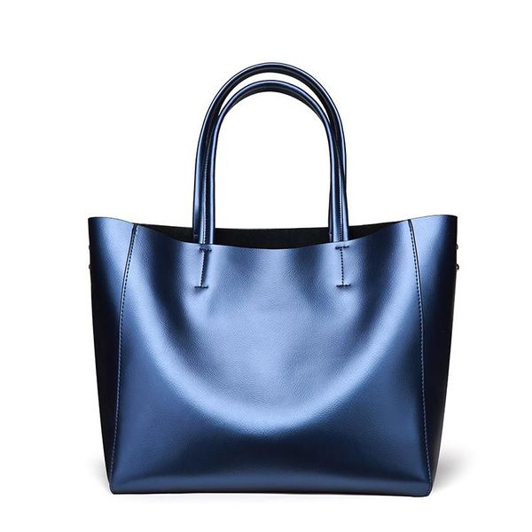 

women handbag ladies leather diagonal shoulder large shopping bag european and american retro large capacity blue bucket bag gift 0602