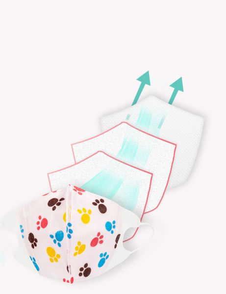 

10pcs pm2.5 kids disposable face child mouth anti exhaust dust sun block colorful graphic 2-5 years nonwoven mask