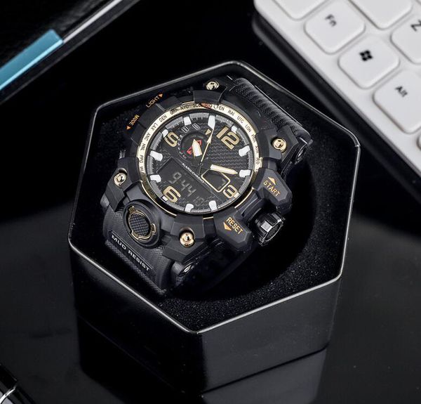 

C o brand men watch treet fa hion g h ock luxury watch black dial per onality elegant men electronic watche leather trap ca ual