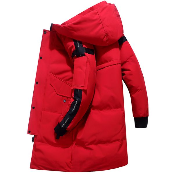 

white duck down men winter jacket white duck down coat parkas winter male jacket fur hooded long warm lover's clothing coats, Black