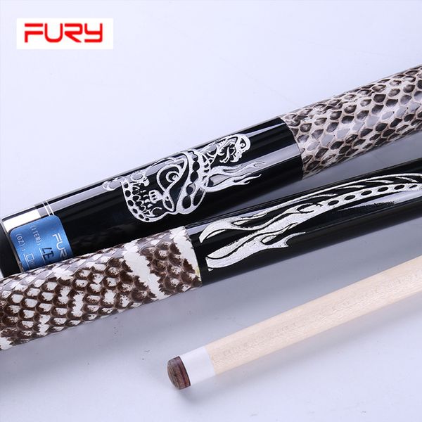 

fury handmade real snakeskin carving pool cues cue tips 11.75mm/12.75mm china 2017