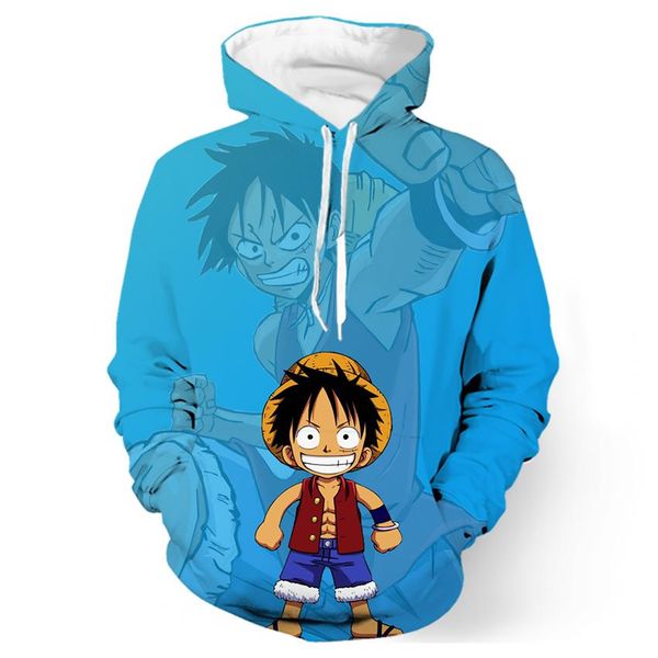 

2017 new fashion cool sweatshirt hoodies men women 3d print monkey d. luffy wallpaper style streetwear long sleeve clothing, Black