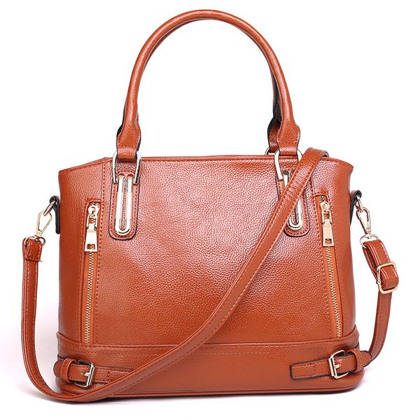 

2018 fashion new vintage women's handbag casual female double zipper luxury designer retro shoulder bag lady large crossbody bag