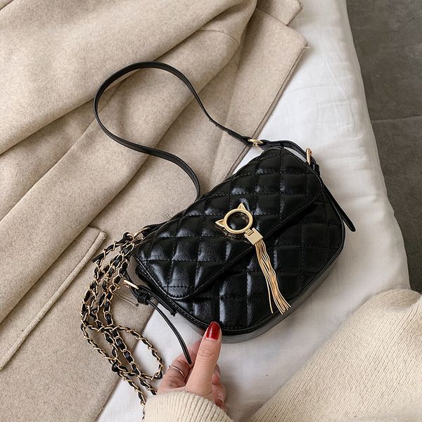

женщины сумочка 2020 горячая новая ретро плед вышитые цепи thread crossbody сумка моды сумка