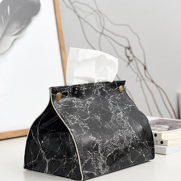 

asypets marbled leather tissue box home living room table storage towel bag