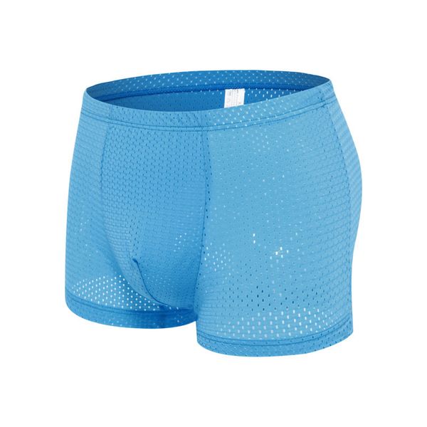 

men's boxer shorts ice silk bamboo breathable mesh youth boxer slim summer fashion, Black;white