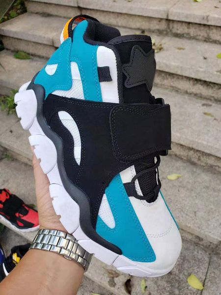 

a new arrival womens mens basketball shoes barrage mid qs laser orange-racer blue-black white red sports designer sneakers size us 5.5-11