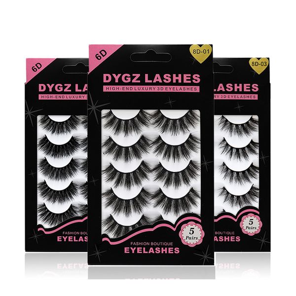 

5 pairs 3d eyelashes mink false eyelashes handmade wispy fluffy natural long lashes dramatic makeup eye lashes cilios mink tools