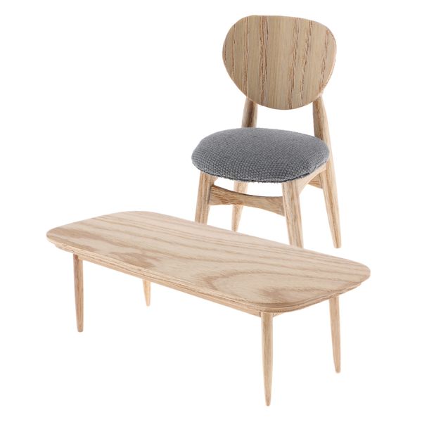 

1:12 dollhouse miniature furniture wooden coffee table chair for living room