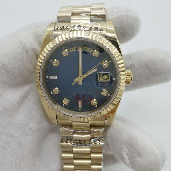 

Classic men 40mm automatic mechanical watch No battery sweeping movement Stainless steel clock Date week model watches