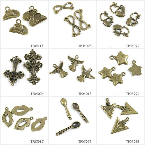 

antique bronze plated jewelry making charms arrowhead arrow head spoon tablespoon monroe lip wish pentagram star angel wings jes, Bronze;silver