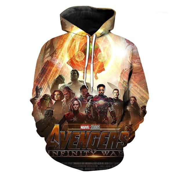 

sleeved sweatshirts for shipping avengers endgame mens cartoon hoodies 3d printed spring and autumn loose long, Black