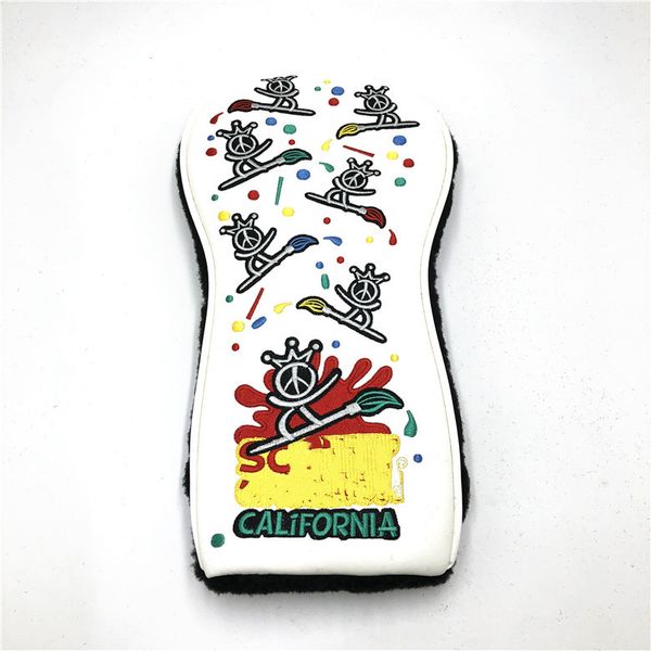 

настраиваемый дизайн белый мир surf golf headcover набор для водителя фарватер hybrid и клюшки