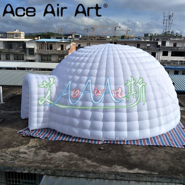 

8m diameter white one door inflatable dome tent inflatable igloo for trade show