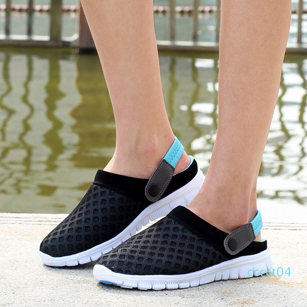 

polali men summer shoes sandals 2018 beach flip flops mens slippers light breathable outdoor boat casual shoes big size 36-46 01d ct04, Black