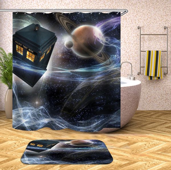 

universe shower curtain starry sky planet waterproof bath curtains for bathroom bathtub bathing cover with 12pcs hooks