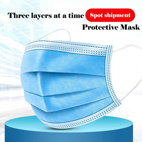 

50pcs/pack profession 3 layer disposable protective face mouth masks non woven anti-dust safe comfortable breathable mask