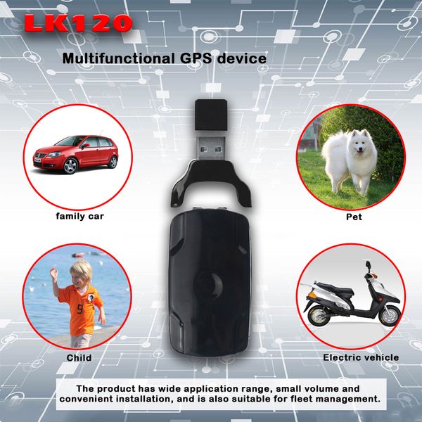 

gps tracker lk120 real time tracking device gsm gprs gps locator google map tracking usb waterproof geo fence app track