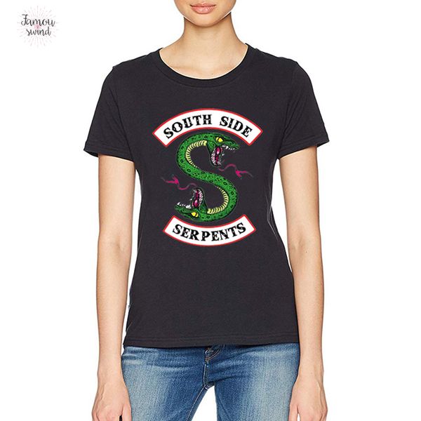 

southside serpents30 tshirt kind of riverdale t shirt женщины лето jughead женщины южной riverdale одежда crew neck side t shirt, White