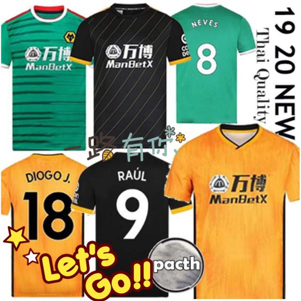 

2019 raul neves jersey wolverhamptones soccer jerseys 19 20 wolves doherty cavaleiro costa neves diogo j. uniform home away football shirts, Black;yellow