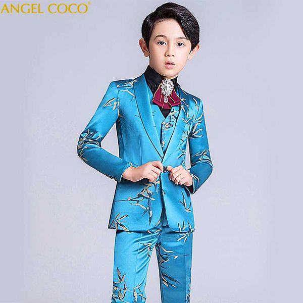 

flower boys suits for weddings costume enfant garcon mariage t-stage catwalk boys prom suits blazer kids abito da ragazzo, Blue