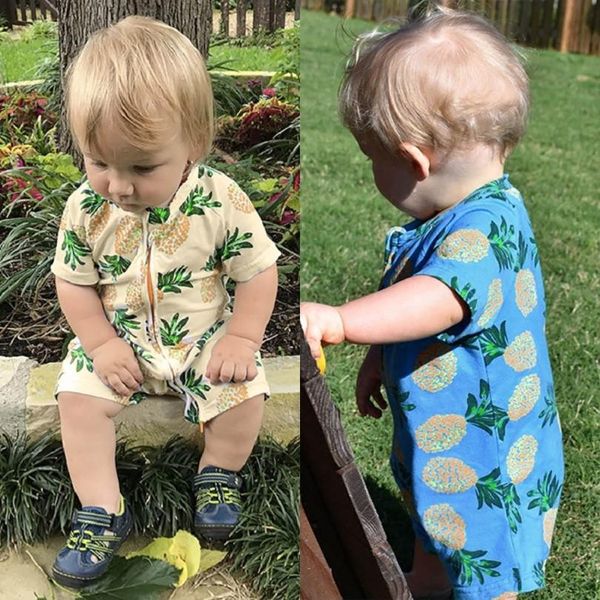 

девочки мальчик ползунки одежда для новорожденных костюм для подвижных игр для новорожденных baby girl boy с коротким рукавом gem комбинезон, Blue